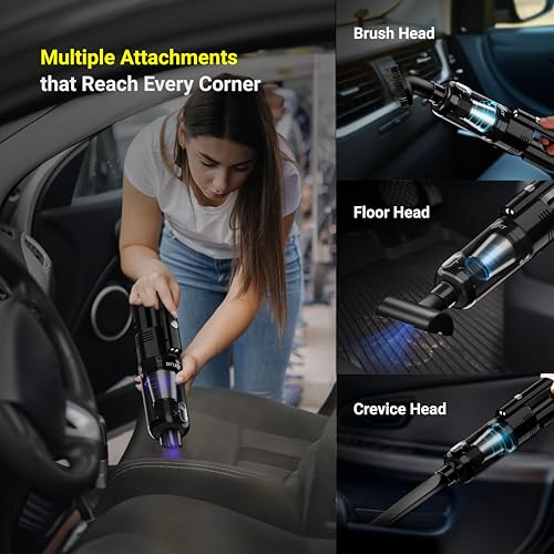 Dylect Wireless Car Vacuum Cleaner: 6000Pa Strong Suction,4000Mah Battery,Fast Type-C Charging,Washable Hepa Steel Filter,Copper Motor,Compact&Lightweight for Dry Use,0.2 Liter - Image 3