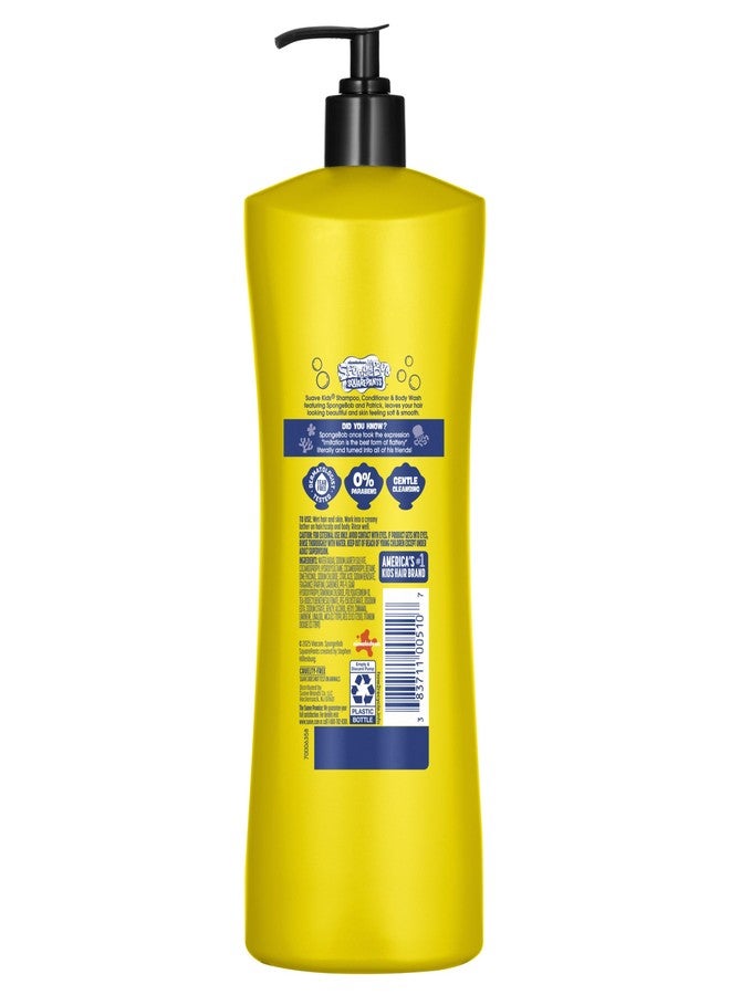Suave Kids SpongeBob SquarePants 3 in 1 Shampoo, Conditioner & Body Wash JellyFish Splash Scent, Tear-Free & Gentle, Dermatologist Tested, 4 Count, 28 FL OZ Pump - Image 4
