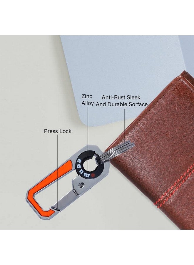 Omuda Premium and Stylish Hook Locking Metal Key Chain for Men & Women & for Gift (M-3749 Orange) - Image 3