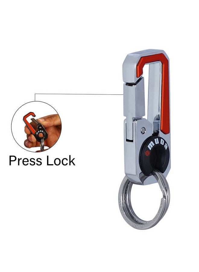 Omuda Premium and Stylish Hook Locking Metal Key Chain for Men & Women & for Gift (M-3749 Orange) - Image 2