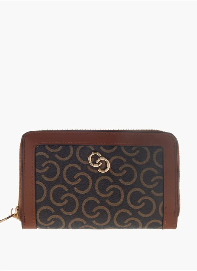 Celeste Womens Monogram Print Zip Around Wallet
