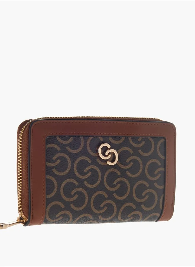 Celeste Womens Monogram Print Zip Around Wallet