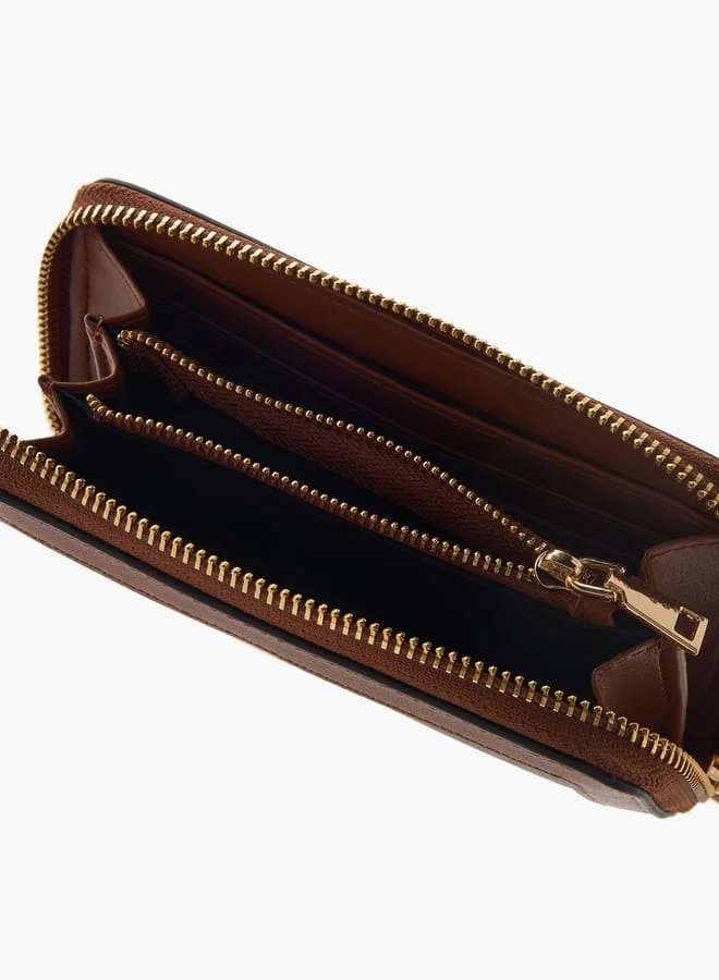 سيليست Womens Monogram Print Zip Around Wallet