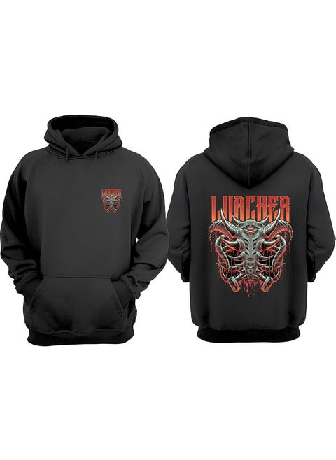 Lurcher Design Front Back Printed Regular Fit Black Sweatshirt