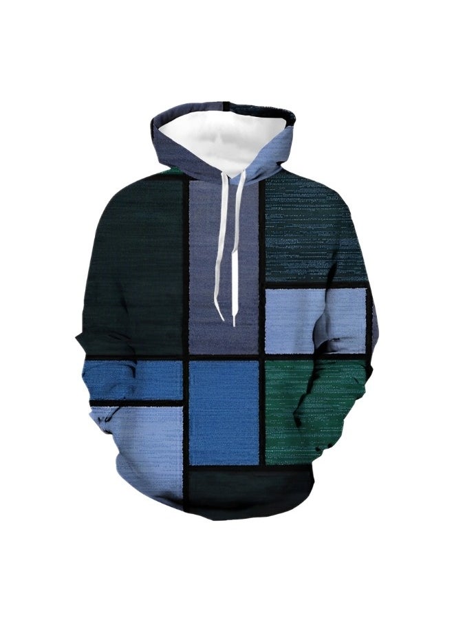 REOCLE Men's Hoodie Color Block Casual O-Neck Pullover Hooded Sweatshirt Long Sleeve Sweatshirts Classic Sweat Jacket  - Image 3