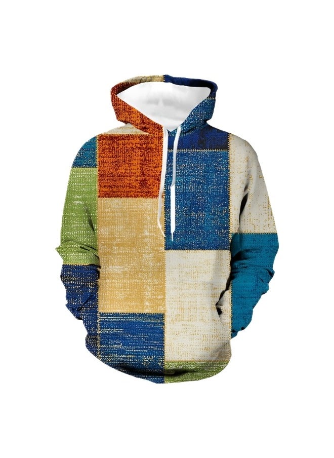 REOCLE Men's Hoodie Color Block Casual O-Neck Pullover Hooded Sweatshirt Long Sleeve Sweatshirts Classic Sweat Jacket  - Image 4