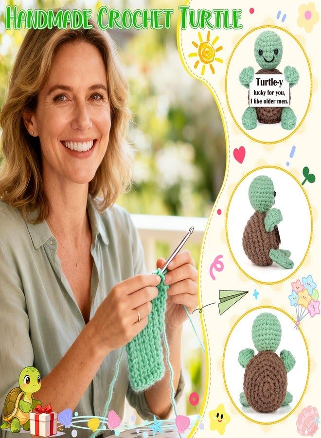 WELLBANEE Easter Basket Essentials Romantic Gifts Ideas for Older Men, Handmade Crochet Turtle for Him, Her, Husband, Boyfriend, I Love You Gift for Dad, Wedding Anniversary, Fathers Day, Birthday Decorations - Image 3