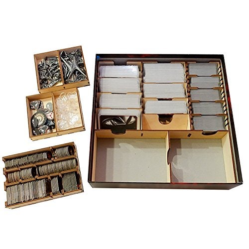The Broken Token Board Game Organizer - Battlestar Galactica Compatible Wood Storage Box with Multiple Trays and Dividers - Image 3