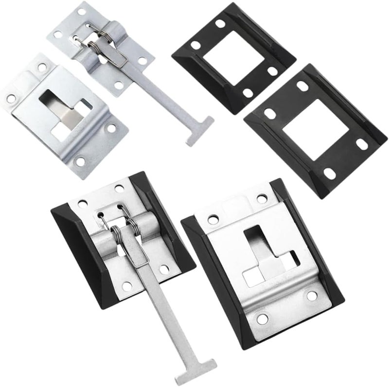 Stainless Steel Cargo Trailer Door Latch Set 4-Piece Heavy Duty RV Door Holders for Enhanced Security and Functionality - Image 1