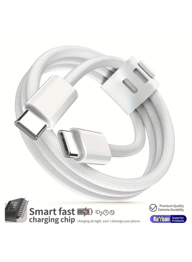 60W Type C Fast Charging Cable 10ft for iPhone Samsung Data Sync - Image 1