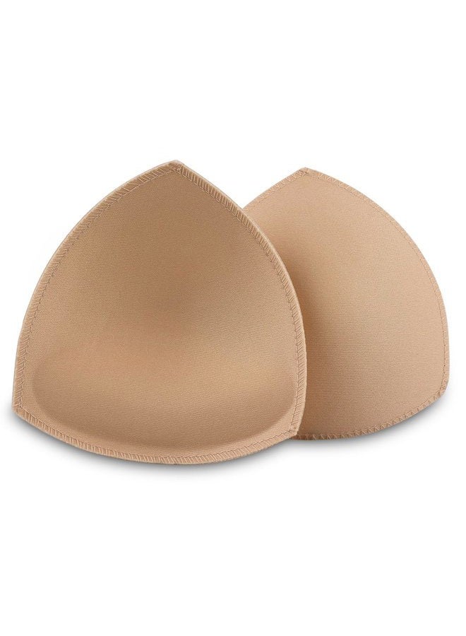 SERMICLE Bra Pad Inserts 4 Pairs,Sermicle Bra Pads Sewn Padded for Sports Bra A/B or C/D,D/E Cup Beige or Black, White Optional, Beige, A/B - Image 2