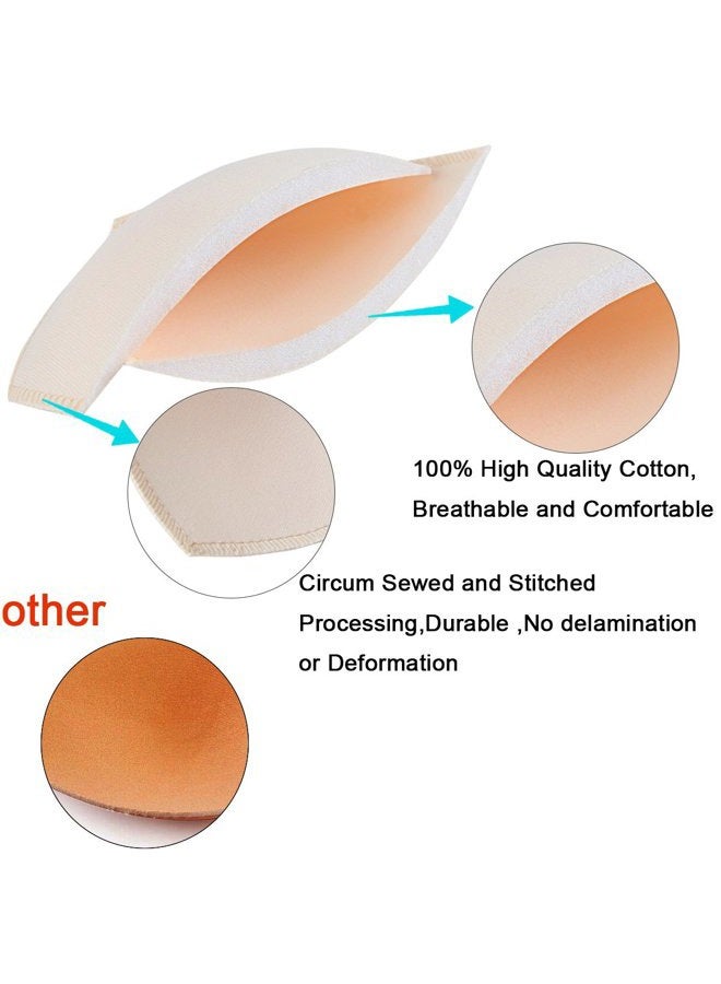 SERMICLE Bra Pad Inserts 4 Pairs,Sermicle Bra Pads Sewn Padded for Sports Bra A/B or C/D,D/E Cup Beige or Black, White Optional, Beige, A/B - Image 4