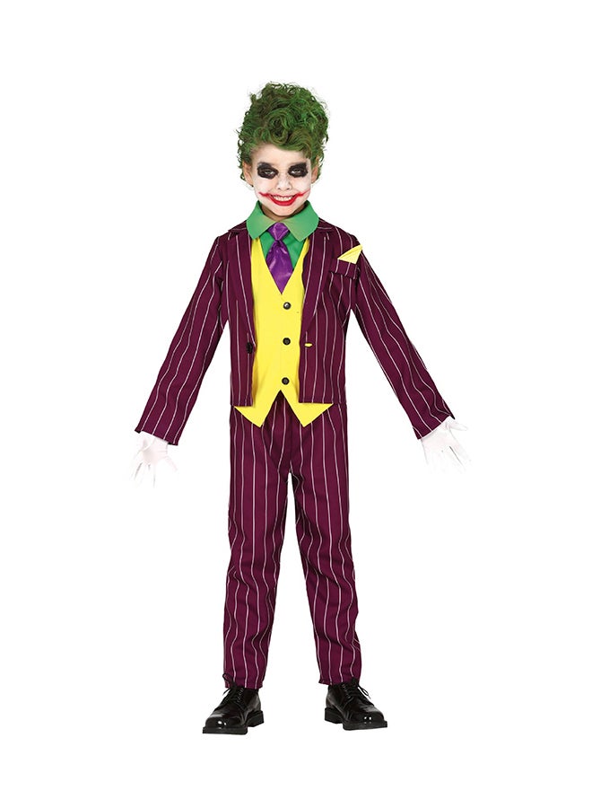 Fiestas Guirca Crazy Joker Costume, 5-6 Years. Costume includes: Shirt with tie and waistcoat, jacket, trousers 