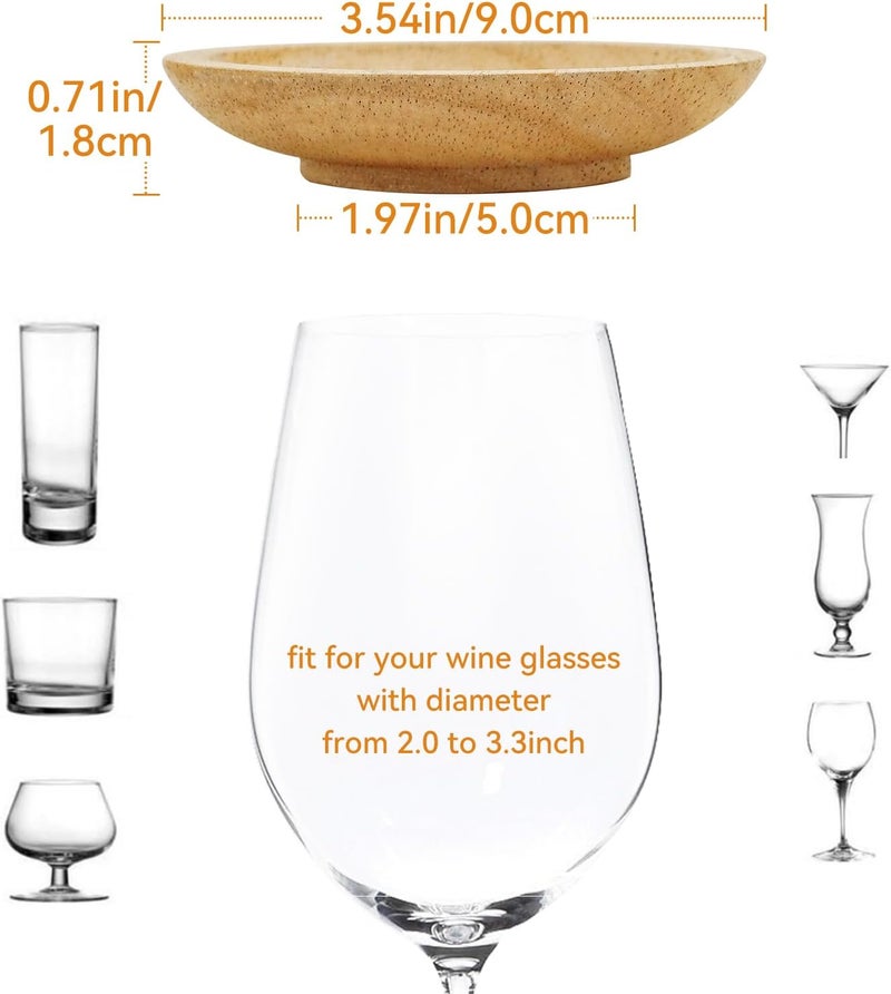 Lyonbi Wine Glass Charcuterie Topper - 10 Pcs, Mini Boards for Wine Glasses, Wooden Lids - Image 2