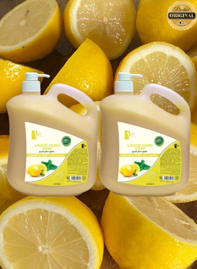 سبا سيستم 2 قطع صابون سائل لليدين برائحة الليمون 4.2 لتر - Image 1