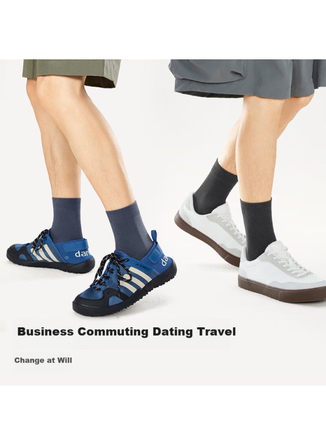 B&C.ROOM Cotton Bamboo House Men's Mid-calf Socks 7a Antibacterial Summer Thin Breathable Odor-resistant Sweat-absorbing Mesh Pure Cotton Black Men's Dress Socks 6 Pairs - Image 3