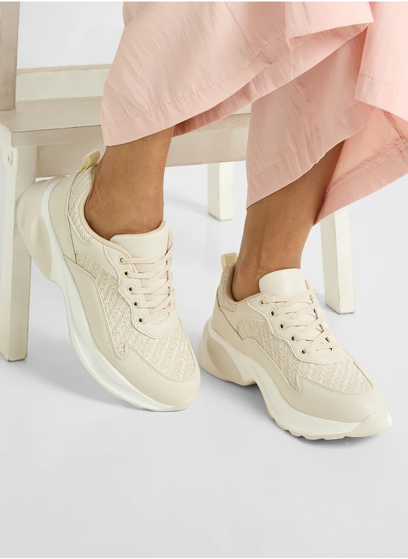 Ginger Weave Detail Chunky Sneakers