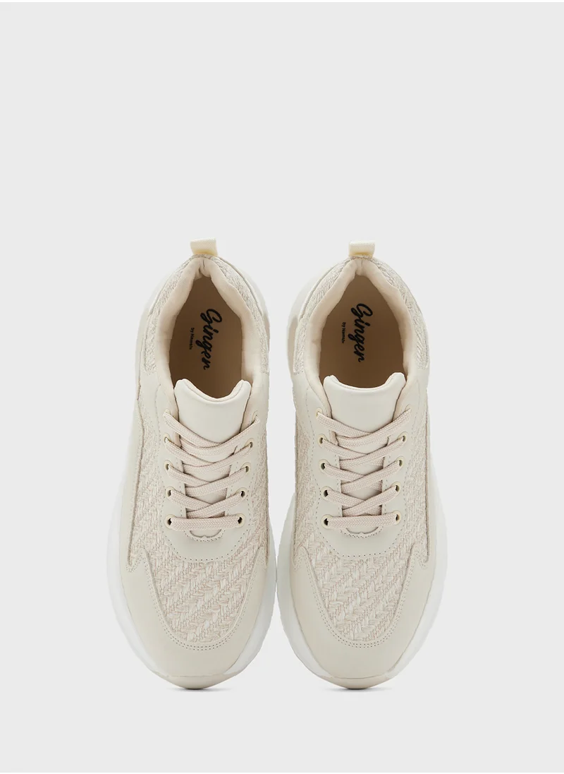 Ginger Weave Detail Chunky Sneakers
