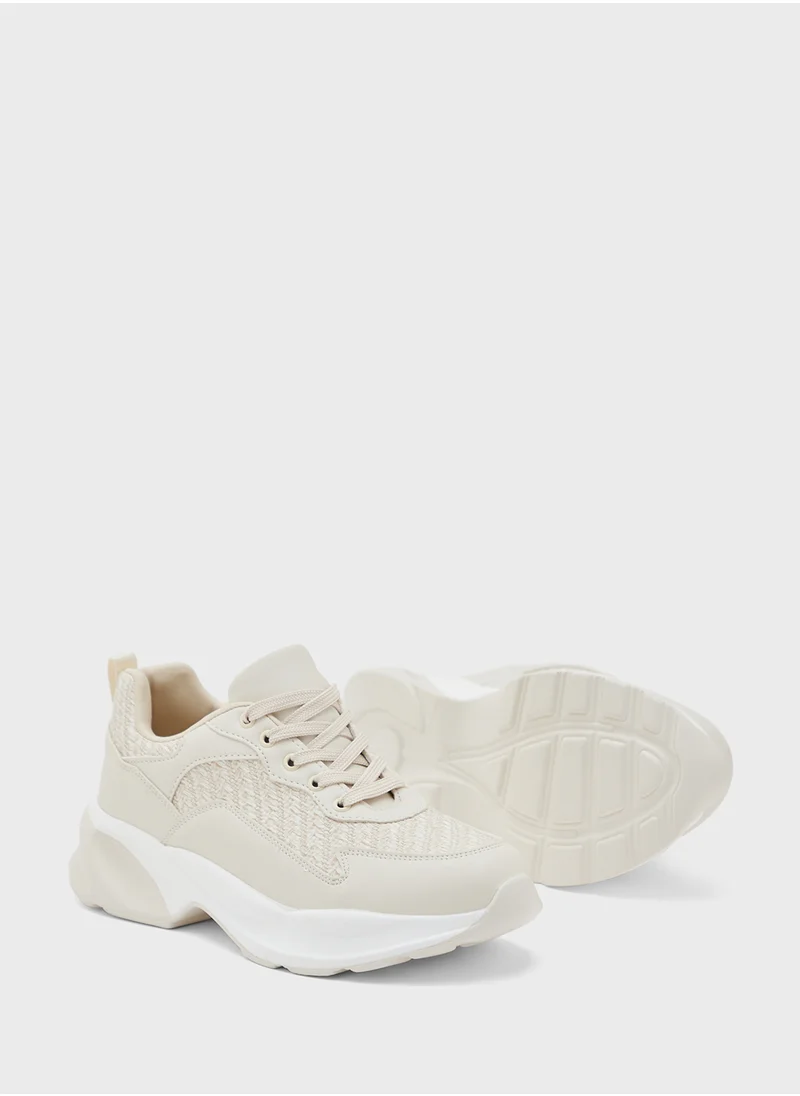 Ginger Weave Detail Chunky Sneakers