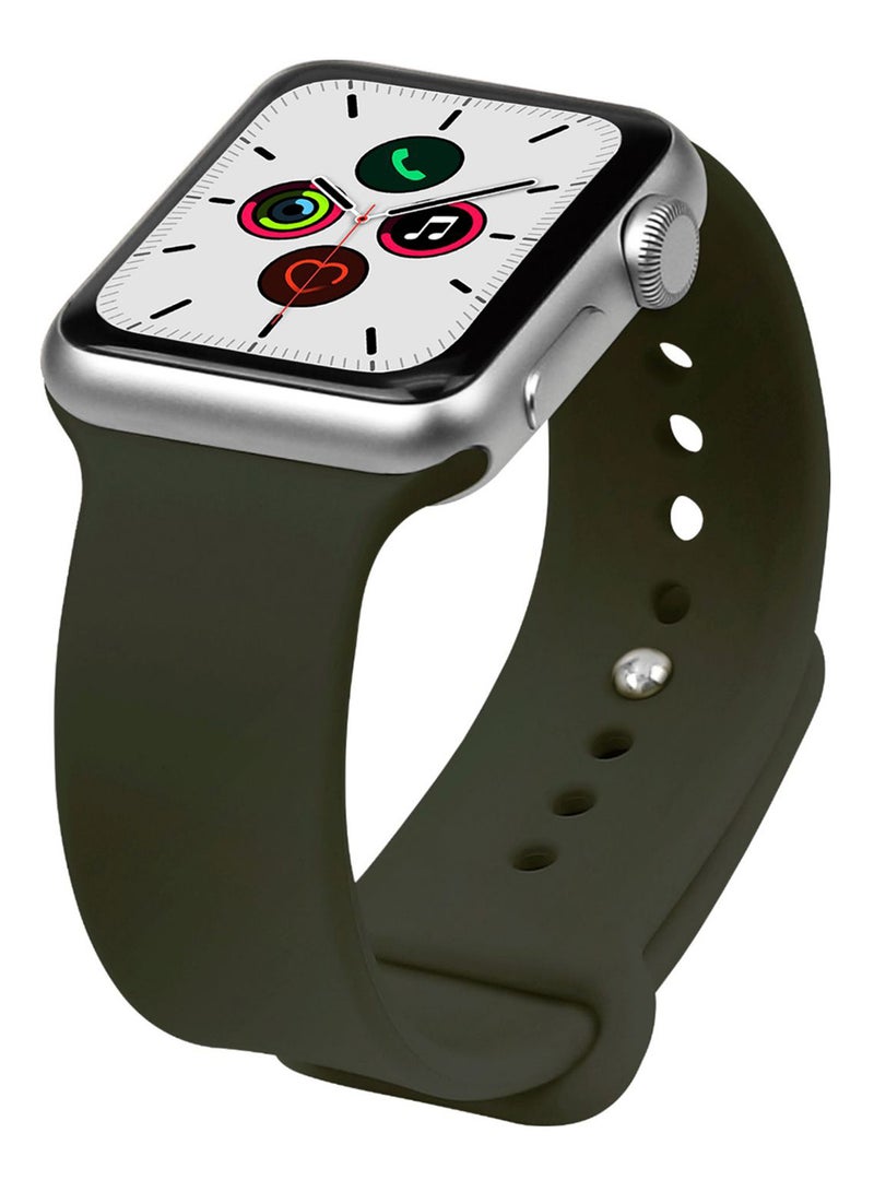 بيرفيي سوار بديل لساعة يد أبل آي ووتش سلسلة 5/4/3/2/1 قياس 42-44 مم زيتوني داكن - Image 1