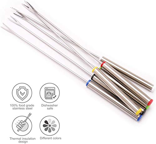 PUHETO Stainless Steel Fondue Forks,Chocolate Dipping Fork with Heat Resistant Handle,for Chocolate Fountain Cheese Fondue,12 PCS - Image 5