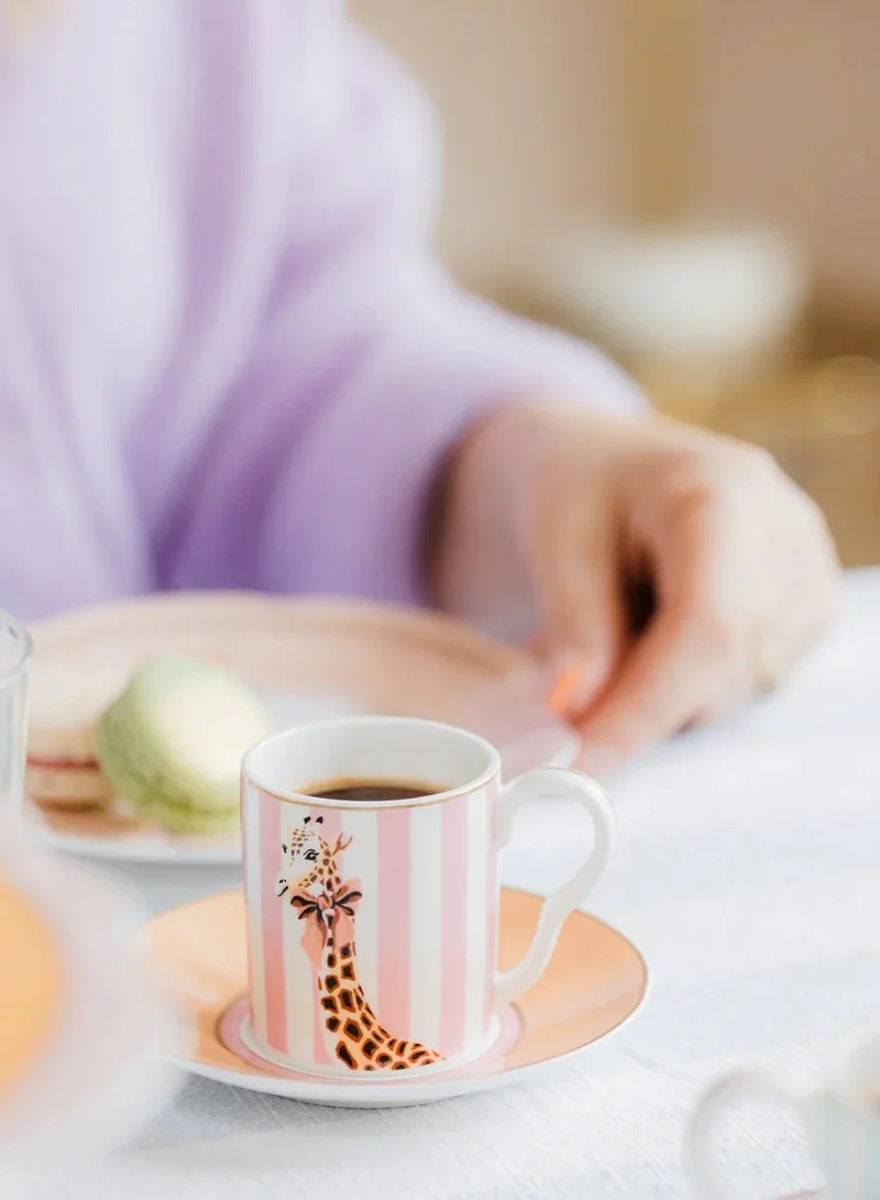 ايفون الين Set Of 2 Animal Espresso Cup & Saucer