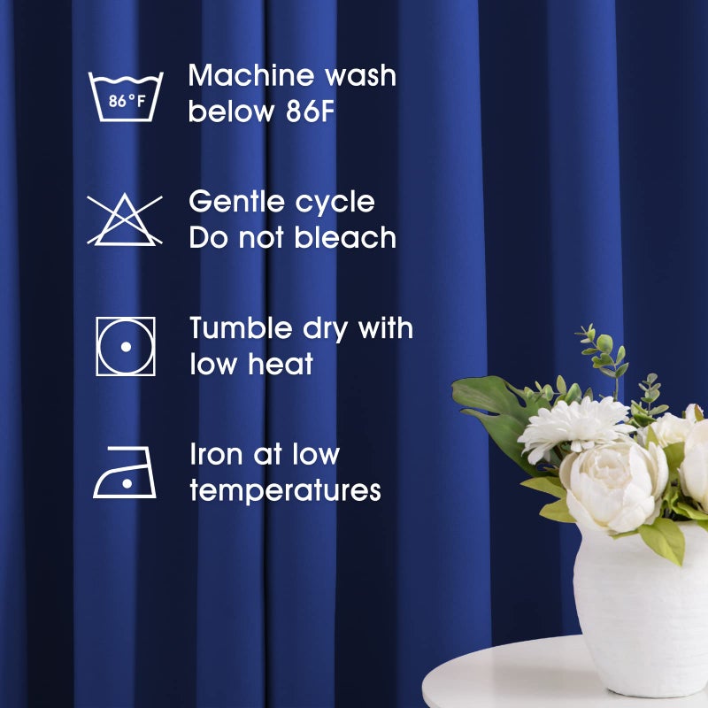 HOMEIDEAS Royal Blue Blackout Curtains 52 X 63 Inch Bedroom Curtains Set of 2 Panels Room Darkening Curtains, Thermal Grommet Light Blocking Window Drapes for Living Room - Image 5