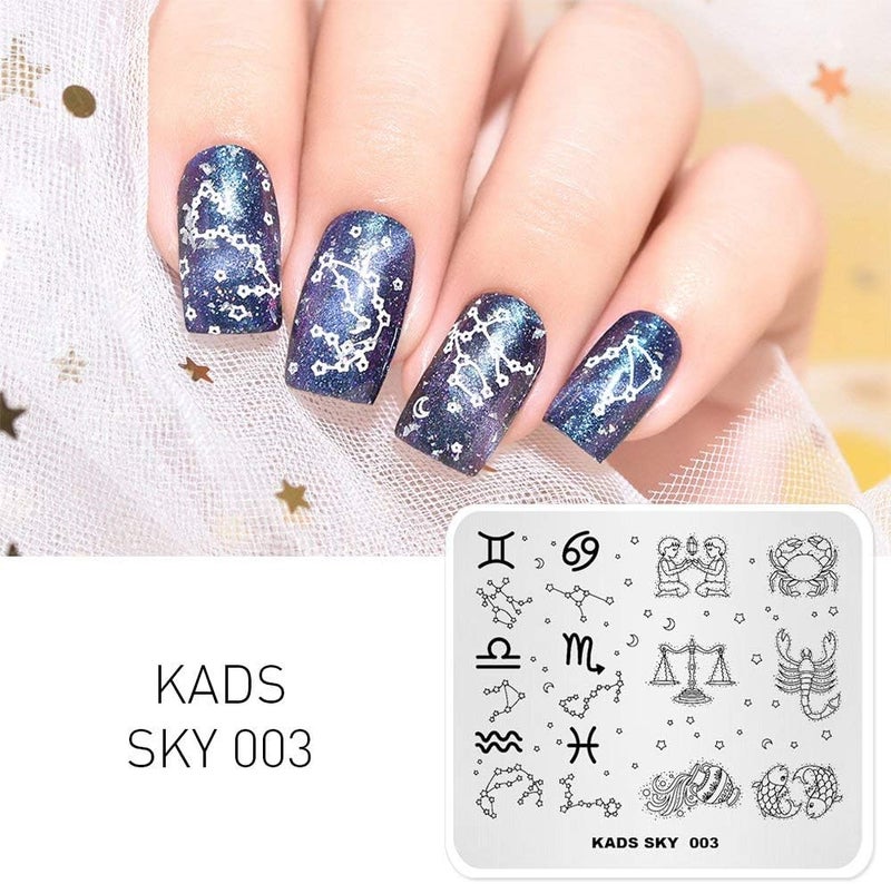 KADS Nail Stamping Plate Chinese Sky Constellation Template Image Design Plates for Nail Art Decoration and DIY Nail Art(SK003) - Image 1
