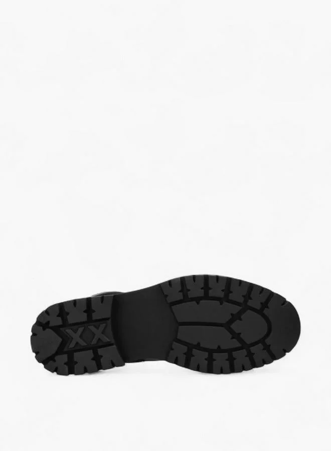 MEXX BLACK Animal Print Lace-Up Ankle Boots for Women | Best Price UAE