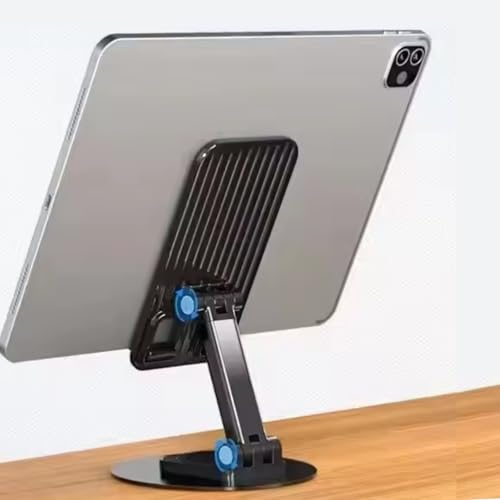 TASMAX Mobile Stand for Desk Tablet Phone Stand for Desk 360°Rotatable & Foldable All Smartphone iPhone Tablet Mobile Stand for Compatible Base Multiple adjustments of Height and Angle(Black) - Image 4