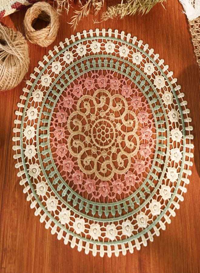 Phantomon 12 Inch Crochet Lace Coasters Vintage Lace Doilies Round Placemats for Rustic Table Decor, Kitchen, Dining Room, Weddings, Christmas, Cup, Vase, Set of 4 - Image 2