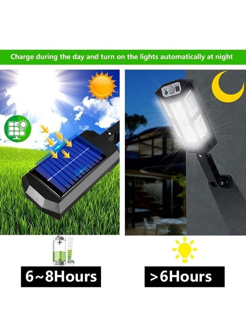 YelaJoy 6500K Super Bright LED Solar Wall Light, Motion Sensor, 3 Lighting Mode Light, Outdoor Garden Security Street Yard Lamp With Battery, LED Outdoor Solar Street Light with Remote Control - Image 4