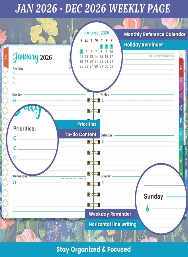 Lemome 2026 Planner - 2026 Planner Weekly and Monthly from January 2026 to December 2026, 6.4'' x 8.5'', 2026 Calendar Planner with Thick Paper, Inner Pocket - Image 4