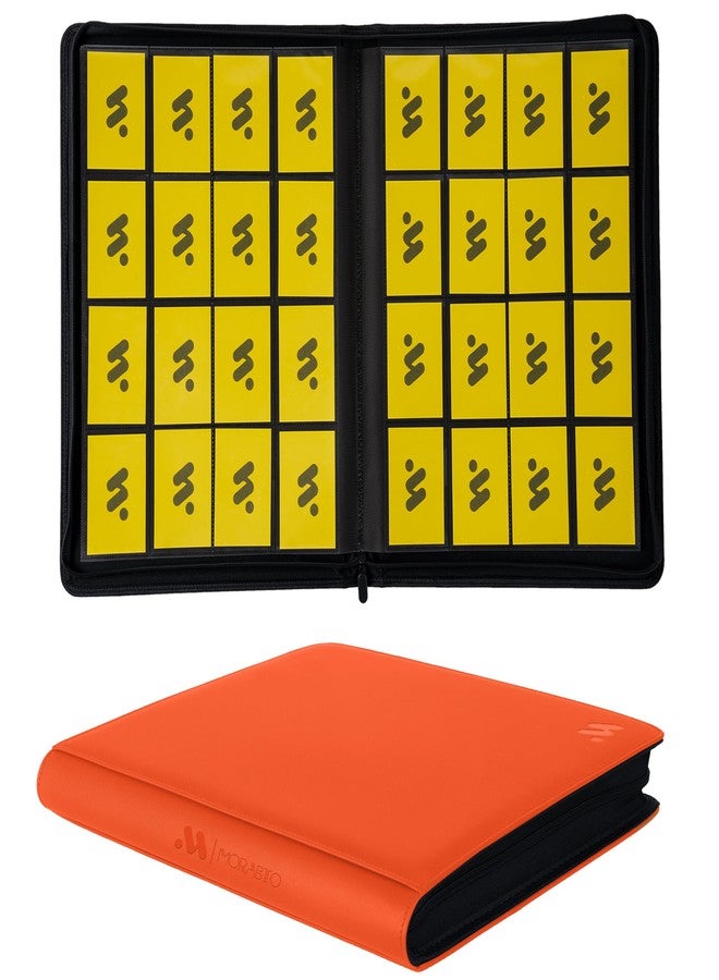 MORABTO Premium 1000+ Pockets Card Binder,16 Pockets Card Binder Ringless Side Loading Trading Card Album Folder for TCG -Dark Orange - Image 1