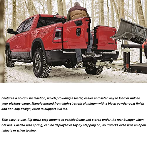 Flynsu Rear Bed Step Replacement for 2019 2020 2021 2022 Dodge Ram 1500 DT Dual Exhaust New Body Style Retractable Bumper Step 82215289AG 82215289AF 82215289AH - Image 3