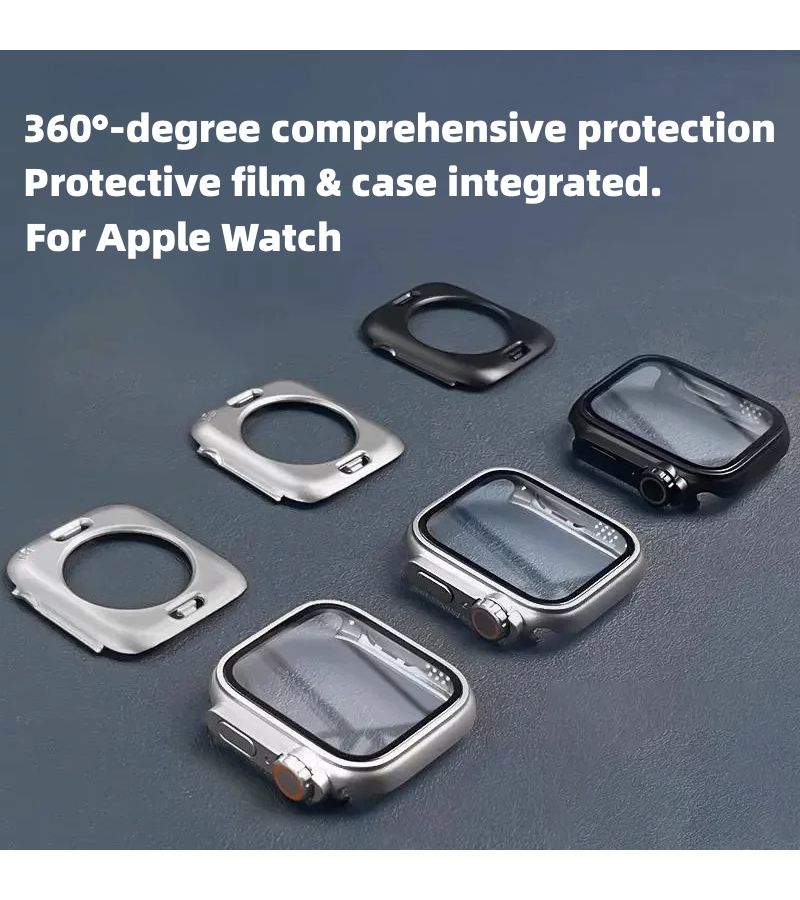 Anti Premium Ultra Mirror PC Case For Apple Watch Series 10 11 9 8 7 6 5 4 Se With Front And Rear Cover Protector Bumper 46 Mm Silver - Image 3