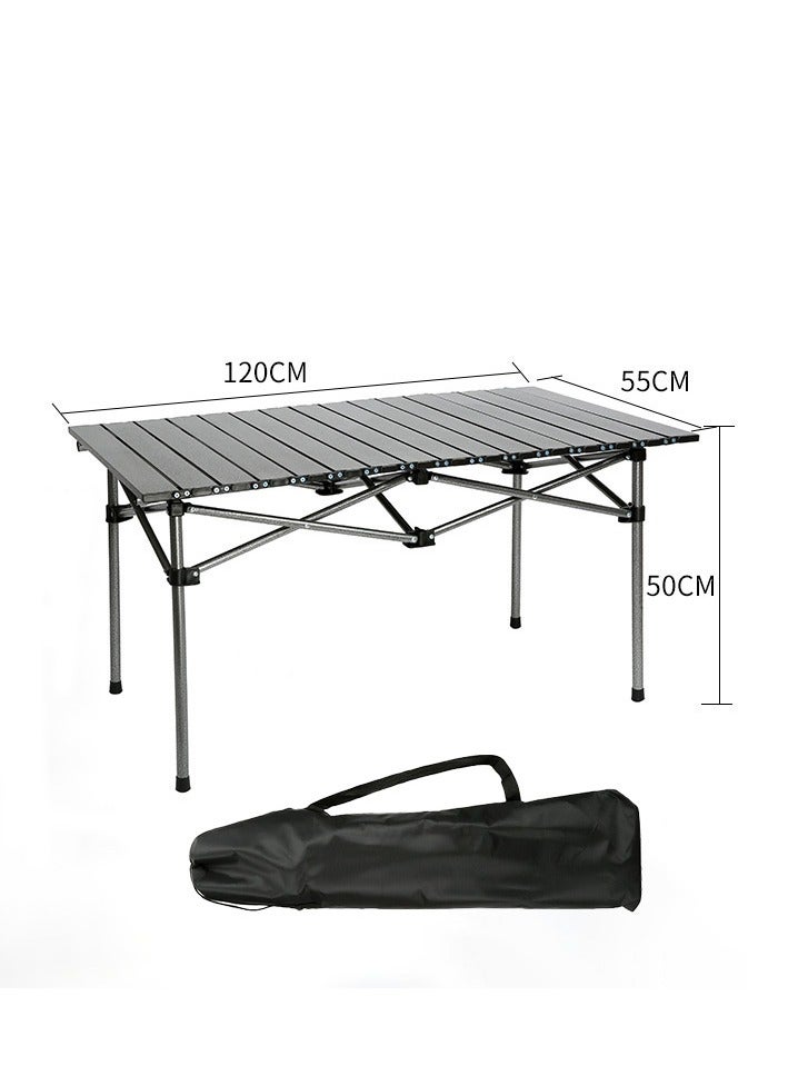 السيميا مجموعة أثاث تخييم مكونة من 7 قطع، طاولة وكراسي خارجية قابلة للطي محمولة للنزهات الترفيهية، طاولة وكراسي سفر متعددة الوظائف قابلة للطي، طاولة تخييم للشواء في الهواء الطلق، والطهي، والحفلات، والشاطئ - Image 3