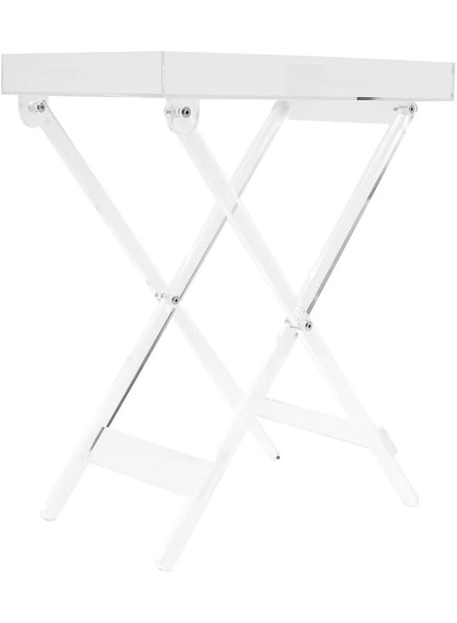 Horoof Home Horoof HomeÂ® Clear Acrylic Folding Tray Table â€“ Modern Side Table for Living Room, Bedroom or Patio  - Image 1