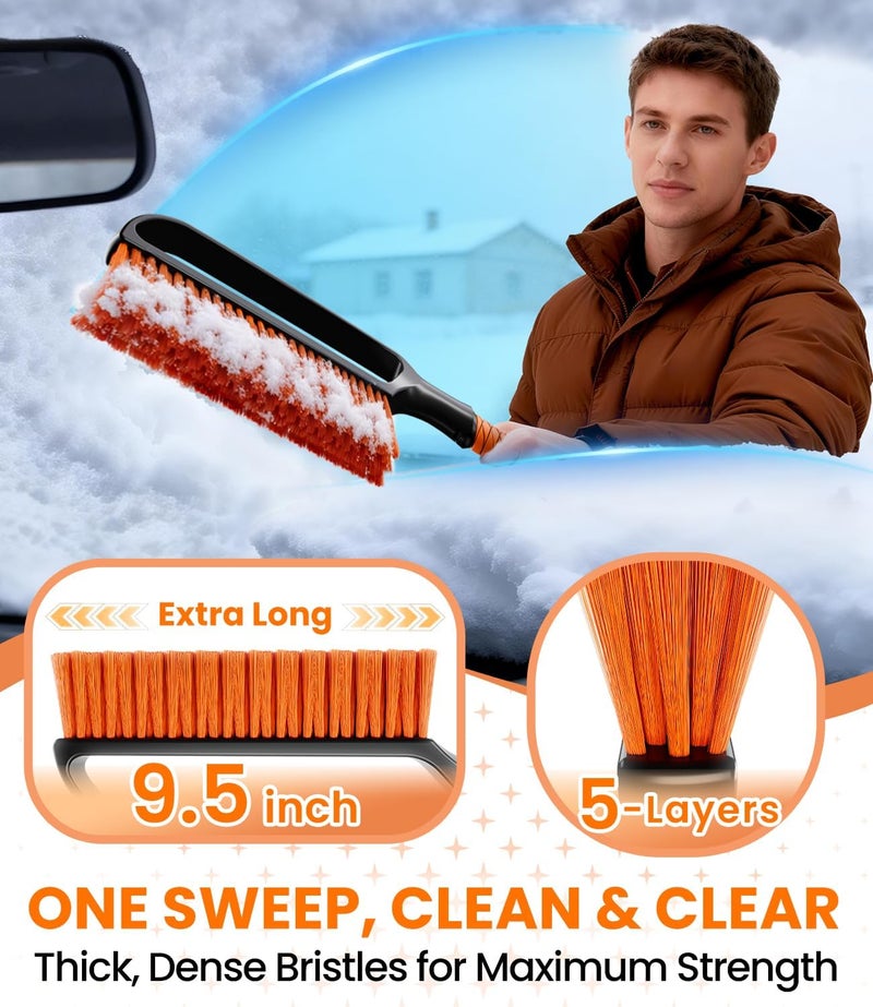 Zanch 2026 Upgrade Car Snow Brush and Ice Scraper [27" Detachable - Wider Snow Brush] with Ergonomic Foam Grip for Car Windshield Clear Snow, Ice and Frost, for All Cars/Truck/SUV - Image 4