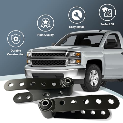 FAKAFY 2-3" Suspension Rear Drop Lowering Shackles: Replacement for Chevy Silverado GMC Sierra 1500 C1500 K1500 - Leaf Spring Drop Shackle Kit for Dodge Ram Ford F150 Ranger Replace# 6400 410520 - Image 5
