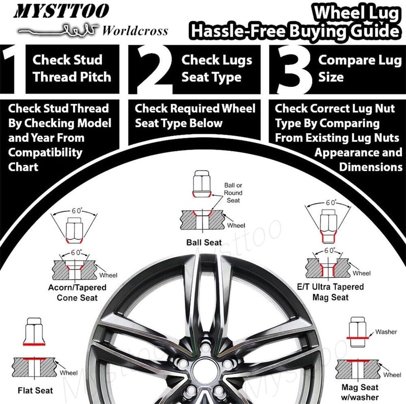 Mysttoo M14x1.50 Chrome Wheel Lug Stud Nut Set - Image 5