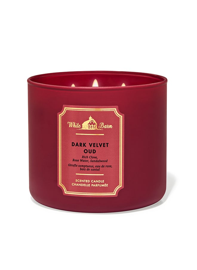 Bath & Body Works - White Barn Dark Velvet Oud 3-Wick Candle - Image 1