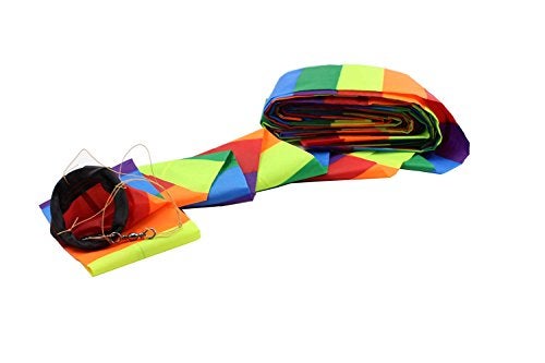 C Comcrosfly Rainbow Kite Tube Tail Outdoor Windsock with Connector, 65-Feet Kite Tail - Image 2