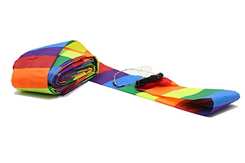 C Comcrosfly Rainbow Kite Tube Tail Outdoor Windsock with Connector, 65-Feet Kite Tail - Image 5