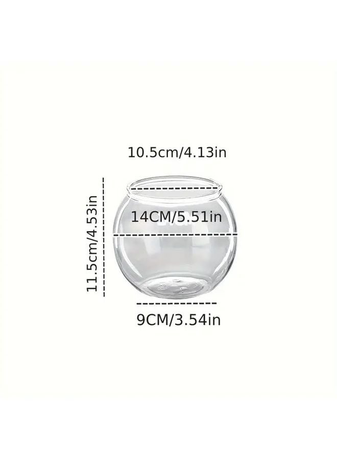 حوض أسماك ذهبية بلاستيكي دائري شفاف، حوض أسماك صغير، حوض سلاحف، زينة مكتبية - Image 1