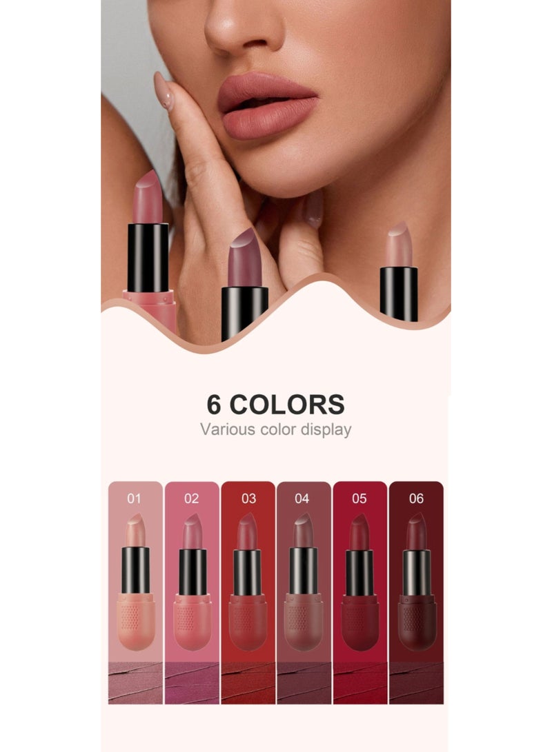Huitich 6-Piece Matte Lipstick Set Recorder Shape Design - Image 4