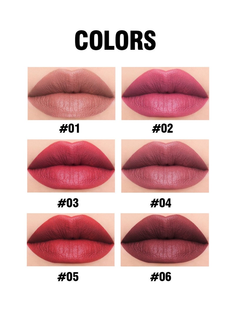 Huitich 6-Piece Matte Lipstick Set Recorder Shape Design - Image 2