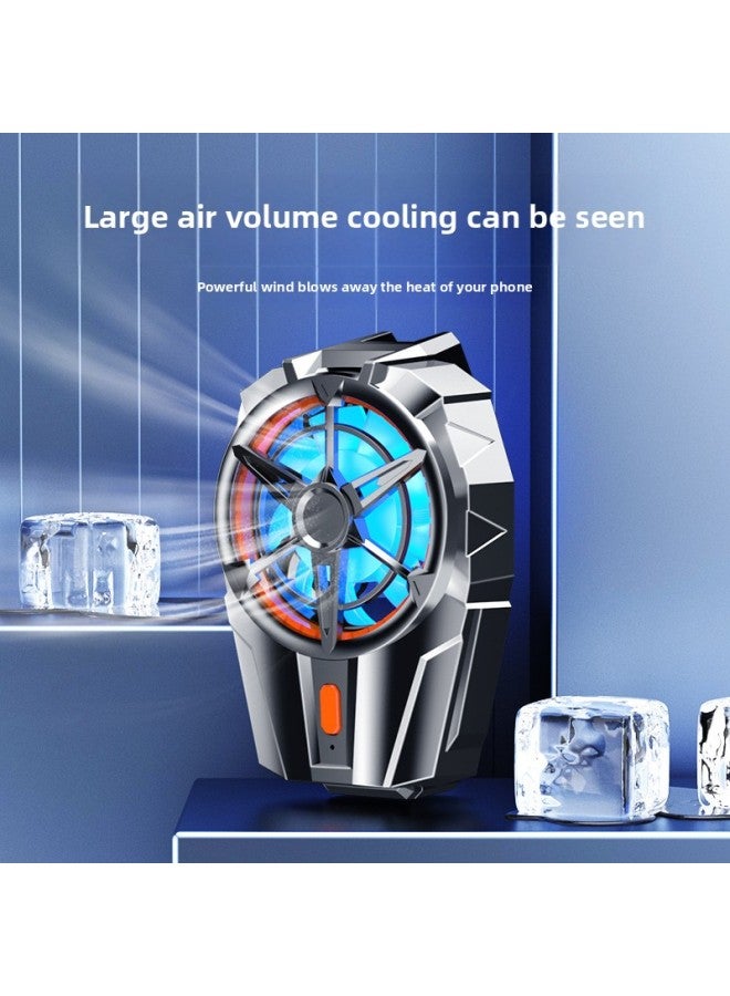 Loquat Charging 3rd Gear, X52 Mobile Phone Radiator Air-cooled Refrigeration Magnetic Suction Live Tablet Computer Cooling Back Clip Mute-Colour:【x52 Matte Black】 Charging Three-speed Adjustment - Image 3