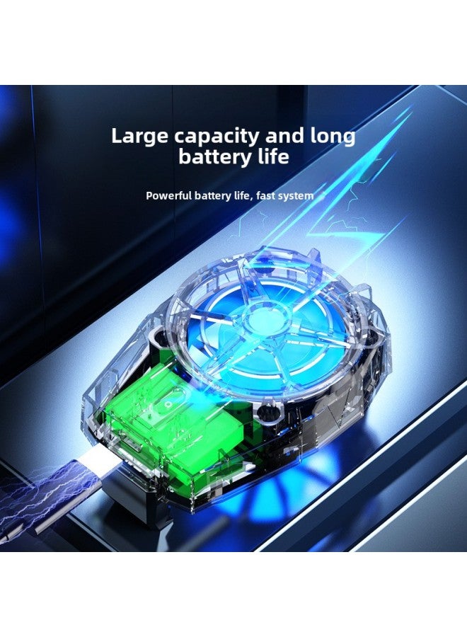 Loquat Charging 3rd Gear, X52 Mobile Phone Radiator Air-cooled Refrigeration Magnetic Suction Live Tablet Computer Cooling Back Clip Mute-Colour:【x52 Matte Black】 Charging Three-speed Adjustment - Image 4