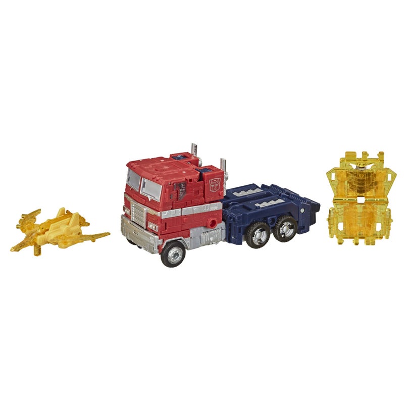 Transformers Netflix War for Cybertron Trilogy Voyager Class Optimus Prime Battle 3-Pack with Enerax and Sheeldron - Image 3